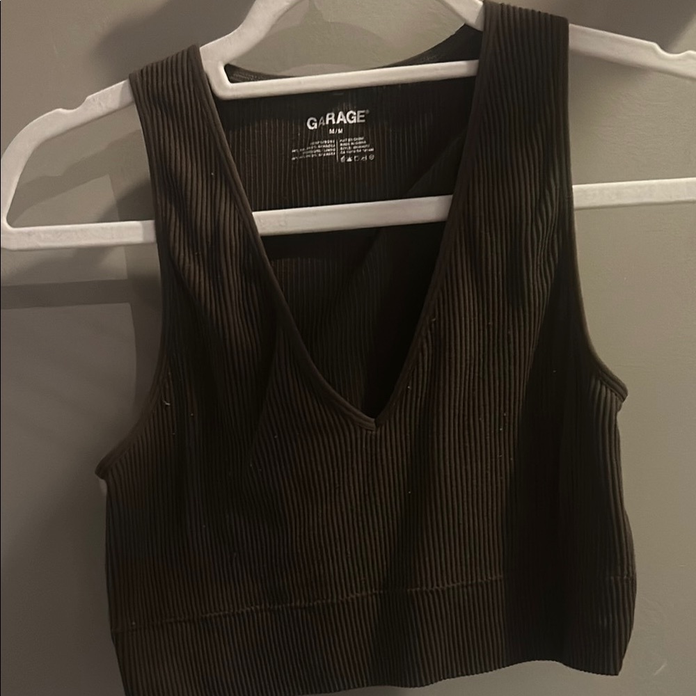 Garage brown Ribbed Women's Top